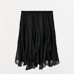 Zara Black Layered Circle Skirt